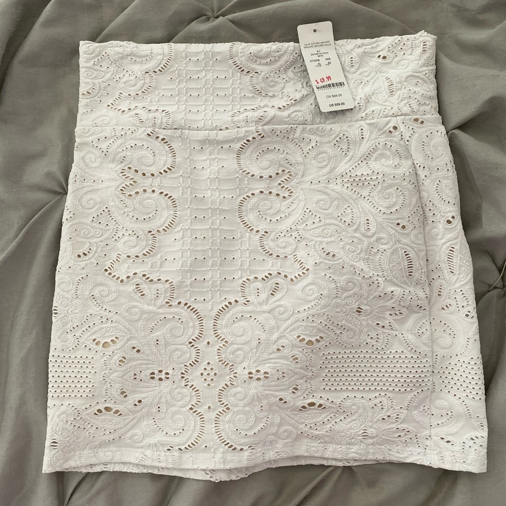bebe callie textured mini skirt NWT S